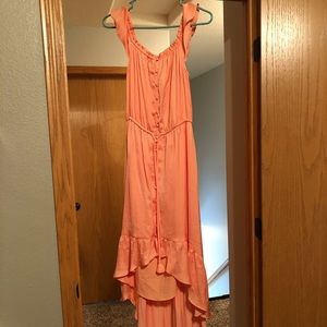 Naked Zebra Peach high low dress